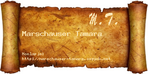 Marschauser Tamara névjegykártya